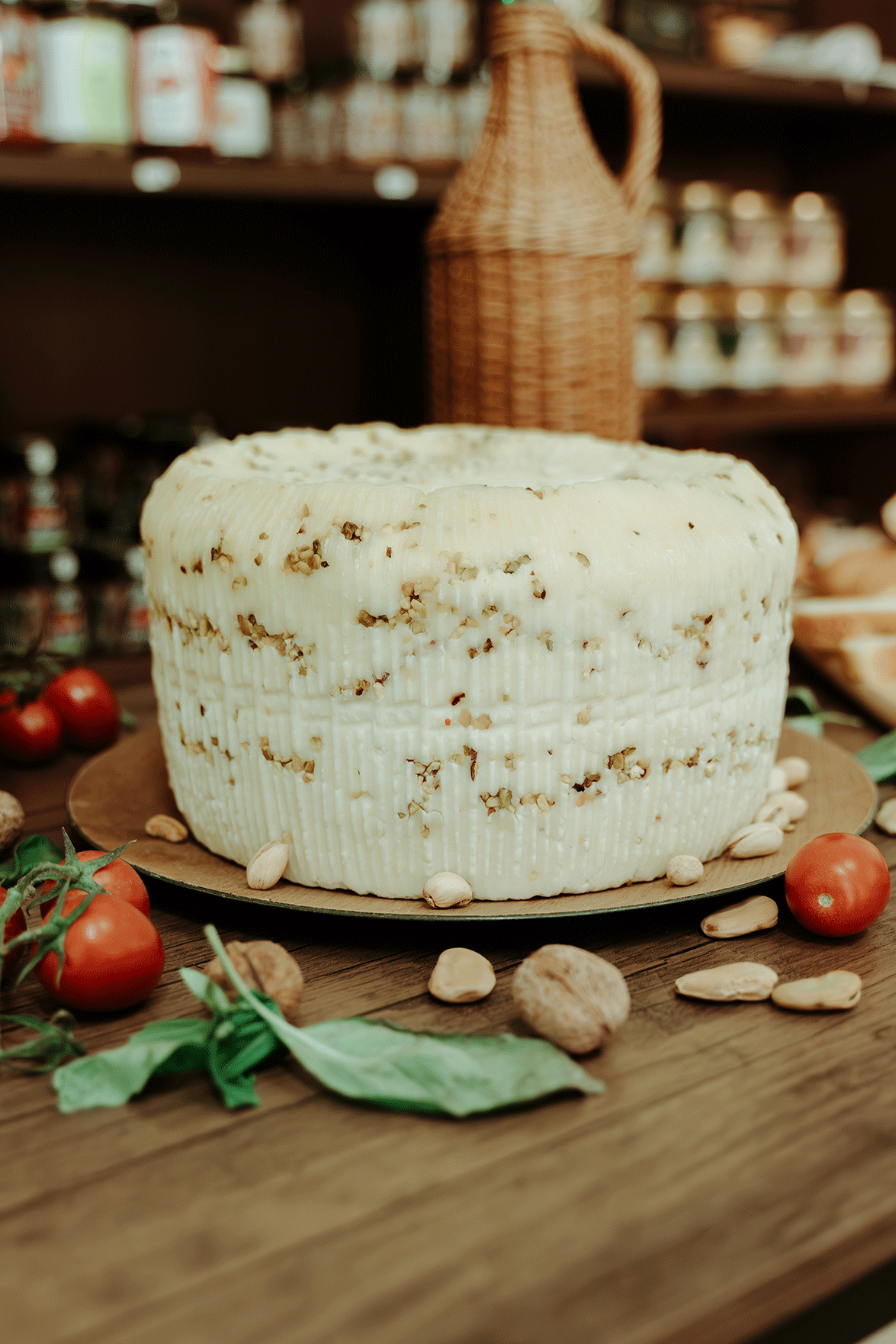 Pecorino primo sale al pistacchio – formaggio fresco siciliano artigianale
